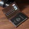 Polare Slim RFID Blocking Leather Passport Holder Travel Bifold Wallet For Men - Image 4